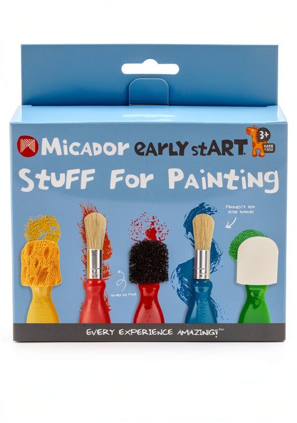 Kids Art Paintbrushes Micador Nylon Bristles Easy Grip-0