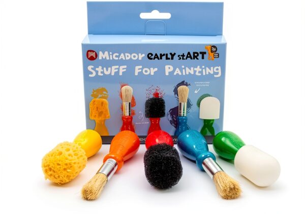 Kids Art Paintbrushes Micador Nylon Bristles Easy Grip-2