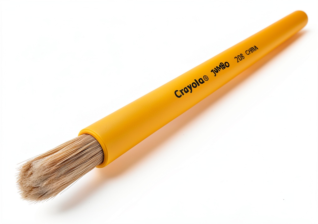 Crayola large paintbrush with white bristles and plastic handle