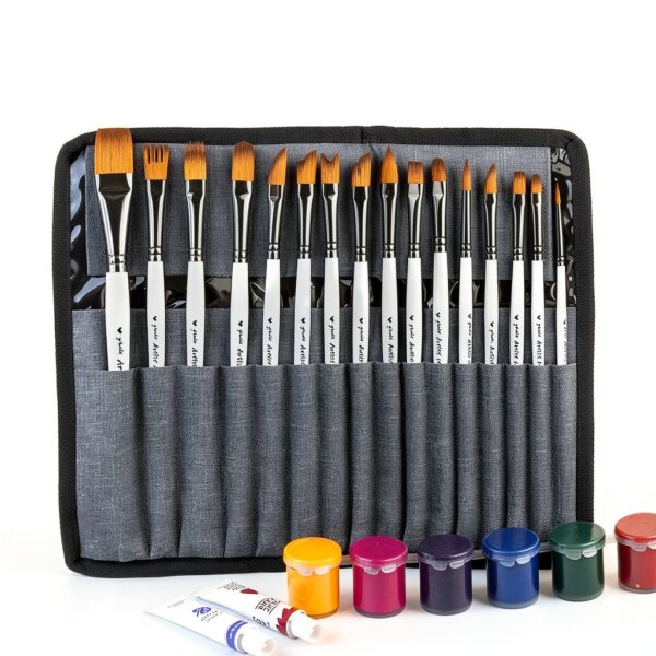 Yihuale Paint Brush Set 16 Pcs Nylon Bristles Kids Art-1