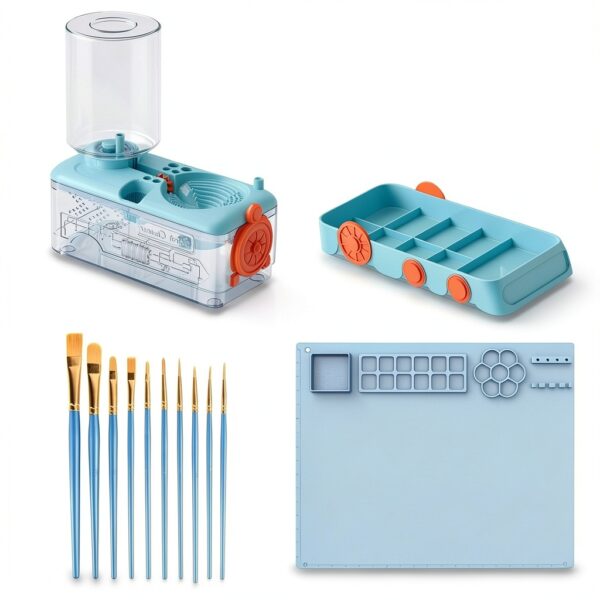 Generic Kids Paint Brush Cleaner Set Nylon Bristles Blue-1