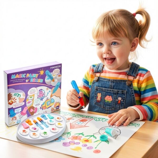 MINDNOOK Magic Brush Painting Set Mess Free Kids Art-4