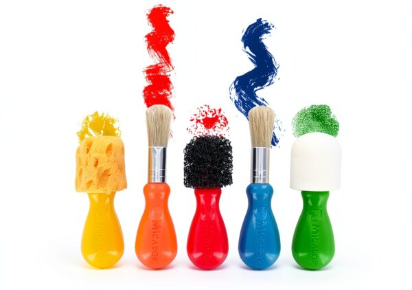 Kids Art Paintbrushes Micador Nylon Bristles Easy Grip-1