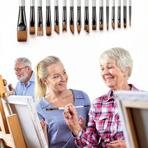 Yihuale Paint Brush Set 16 Pcs Nylon Bristles Kids Art-5