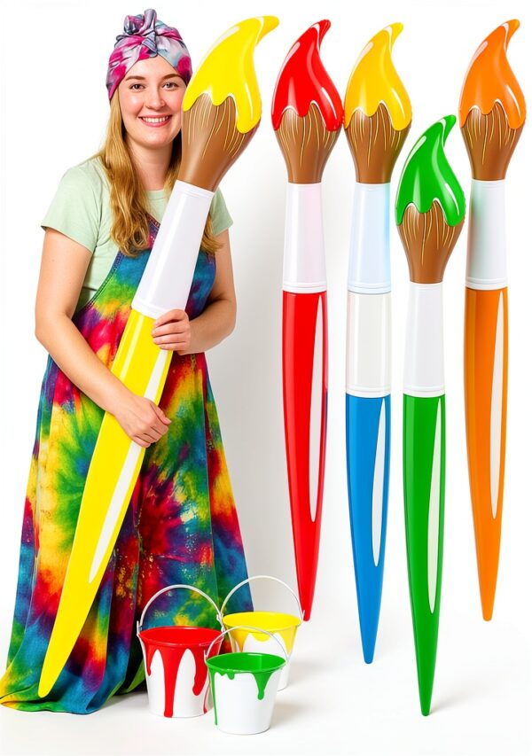 VercanMonth Giant Inflatable Paint Brush Set Kids Art Toy-0