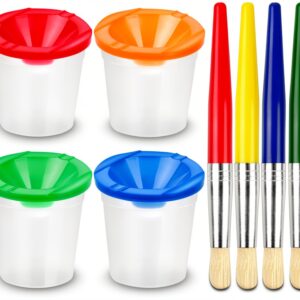 RNKP Spill Proof Paint Cup Set Kids Art Brushes Plastic-0