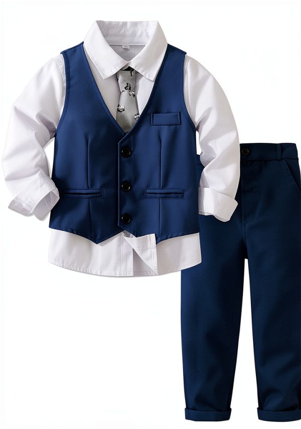 Kimocat Boys Formal Suit Set Cotton Polyester Wedding Party