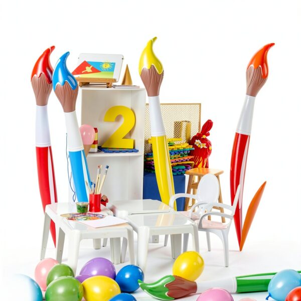 VercanMonth Giant Inflatable Paint Brush Set Kids Art Toy-4