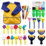 EVNEED Paint Brush Set Sponge Bristles 29 Pieces Kids Art-0