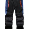 Kids Waterproof Windproof Pants Outdoor Adventure Black Blue-0