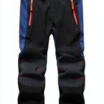 Kids Waterproof Windproof Pants Outdoor Adventure Black Blue-0