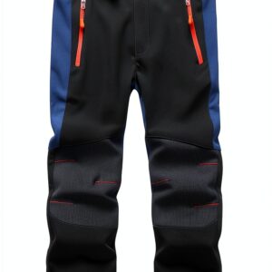 Kids Waterproof Windproof Pants Outdoor Adventure Black Blue-0