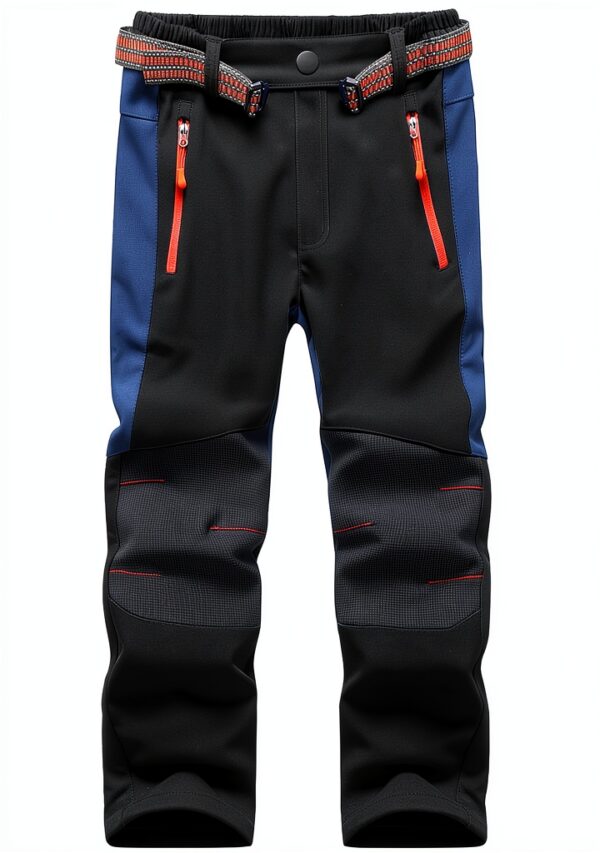 Kids Waterproof Windproof Pants Outdoor Adventure Black Blue-0