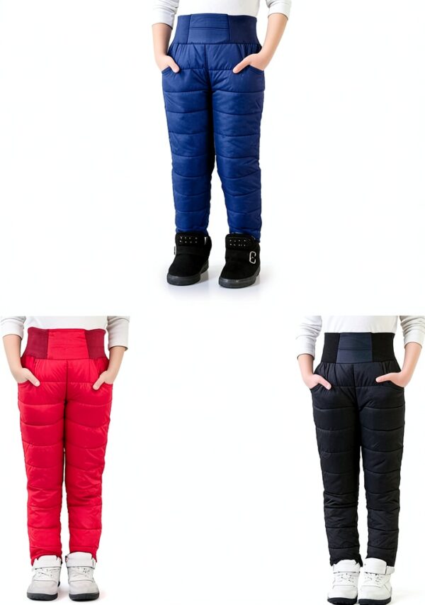 Kids Snow Pants Boys Winter Polyester Cotton Warm Windproof-2