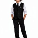 Marvelous Kids Boys Slim Fit Suit Vest Set Formal Wear-0