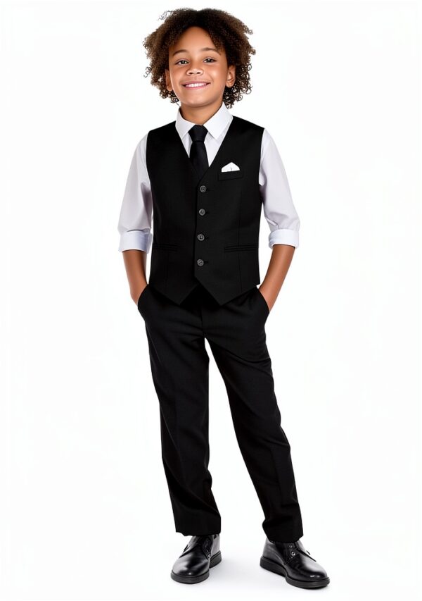 Marvelous Kids Boys Slim Fit Suit Vest Set Formal Wear-0