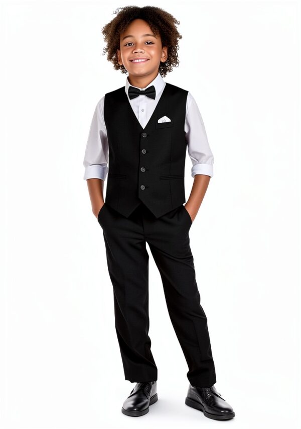 Marvelous Kids Boys Slim Fit Suit Vest Set Formal Wear-2