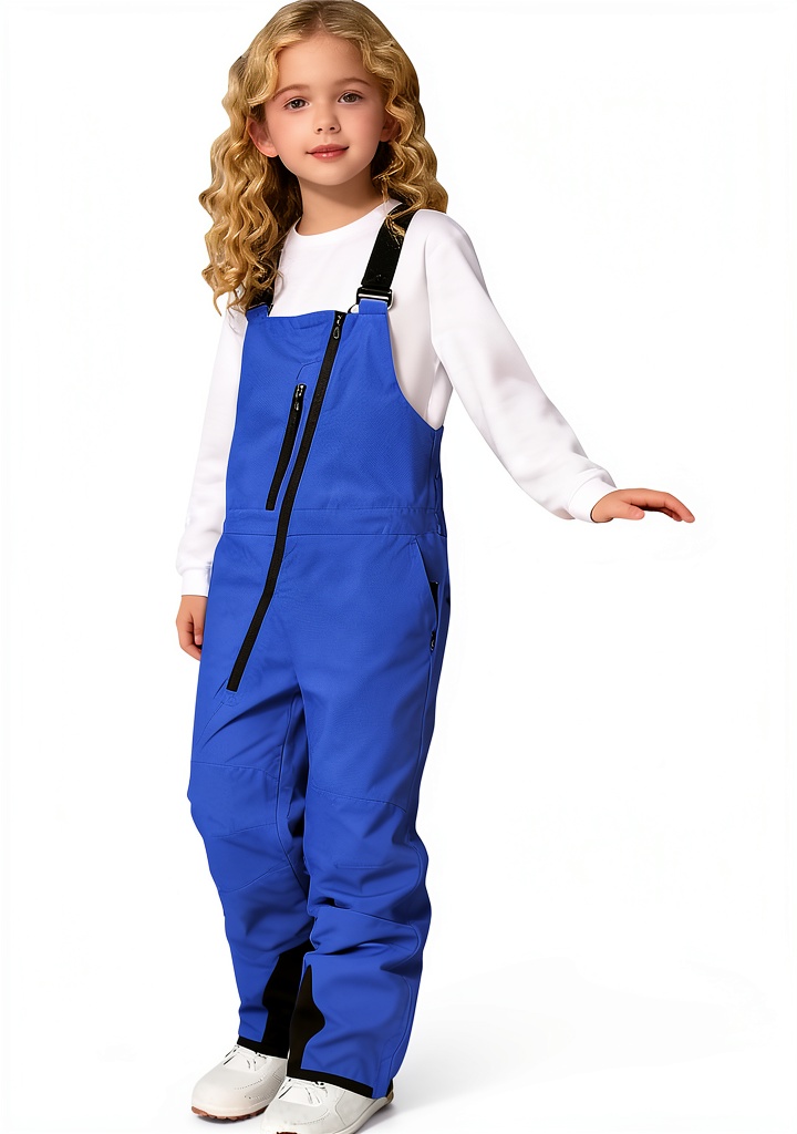 Kids wearing the snow suit in a snowy park