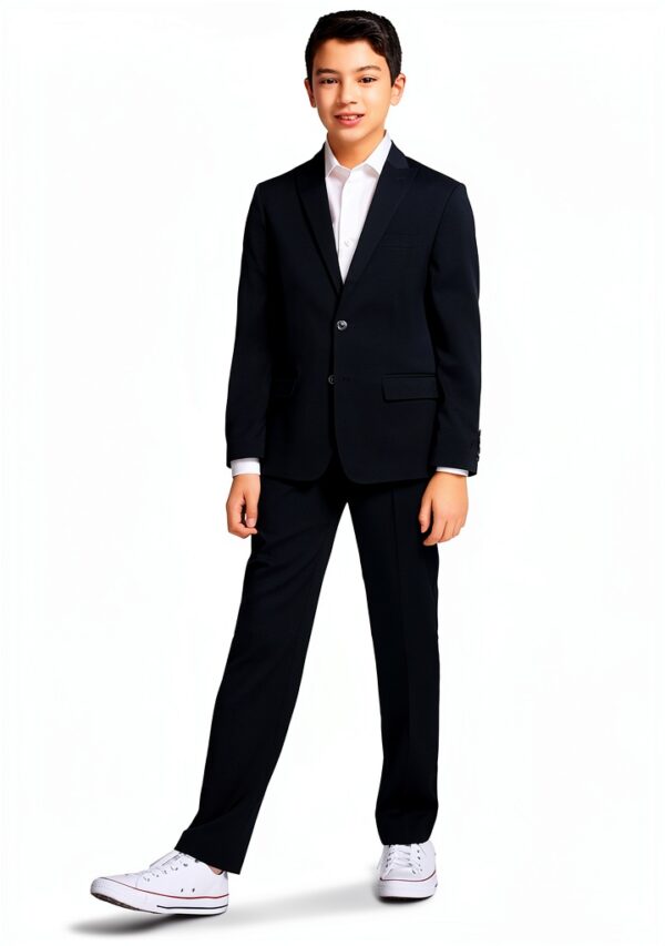 Calvin Klein Boys Stretch Suit Two Piece Set Black Blue-2