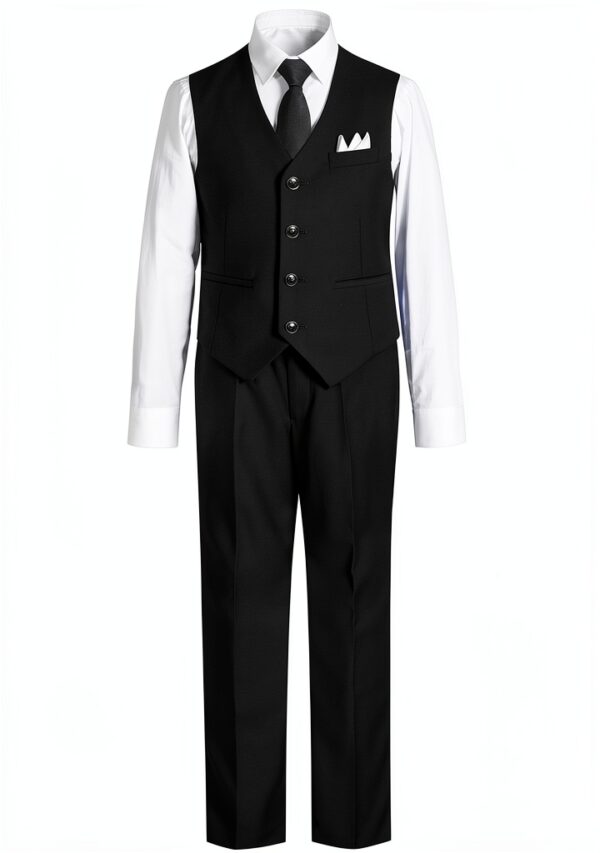 Marvelous Kids Boys Slim Fit Suit Vest Set Formal Wear-3