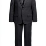 Calvin Klein Boys Stretch Suit Two Piece Set Black Blue-0