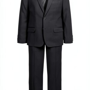 Calvin Klein Boys Stretch Suit Two Piece Set Black Blue-0