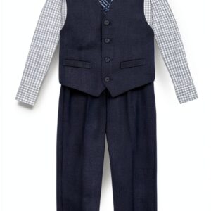 IZOD Boys Suits 4 Piece Vest Set Cotton Dress Outfit-0
