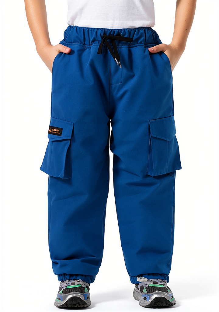 BGX kids snow pants in multiple colors displayed on a snowy background