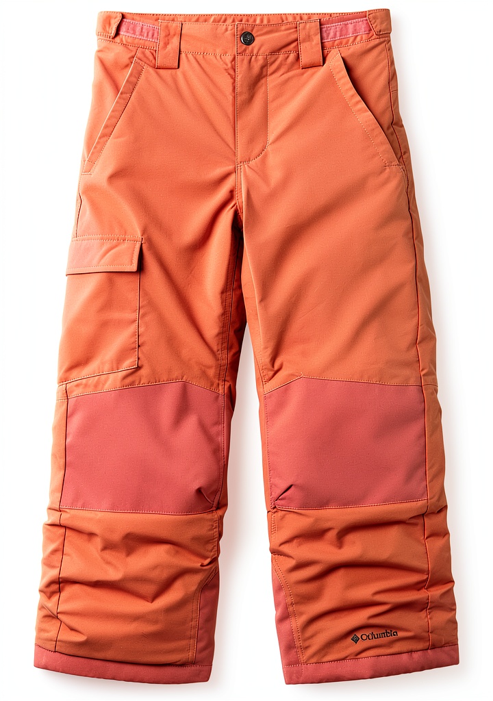 Columbia girls snow pants in action during snowy play