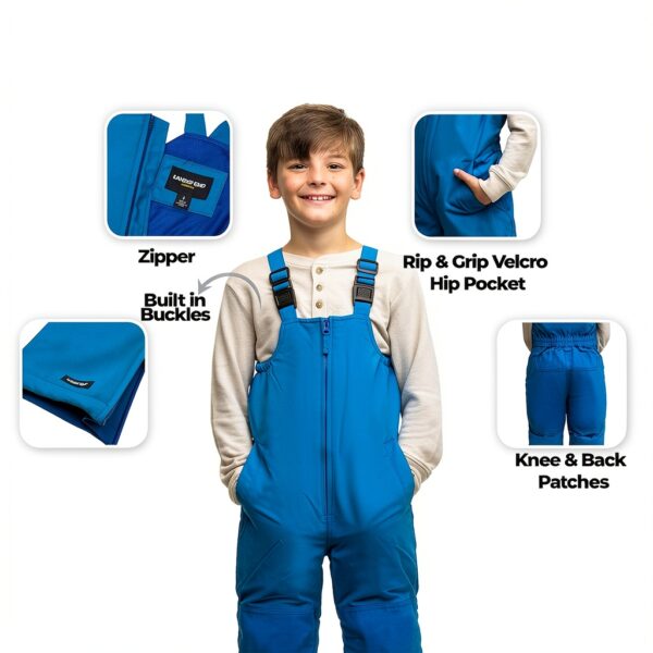 Lands End Girls Snow Pants Waterproof Insulated Winter Bibs-4