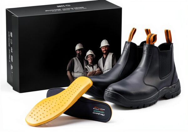 SAFETOE Steel Toe Work Boots Wide Fit Slip Resistant Mens-4