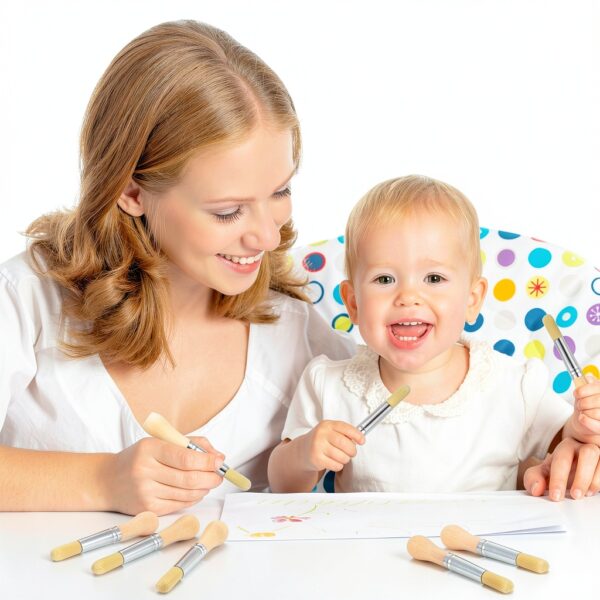 Sinload Kids Paint Brushes Wooden Handle Art Set Toddlers-3