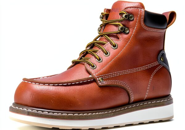 NINGO Mens Work Boots Leather Steel Toe Safety Construction-0