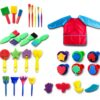 YZNlife Kids Sponge Painting Brushes Plastic Multicolor Set-2