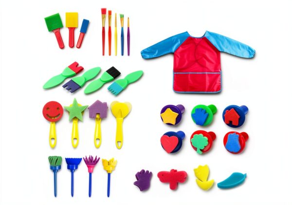 YZNlife Kids Sponge Painting Brushes Plastic Multicolor Set-2