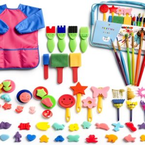 YZNlife Kids Sponge Painting Brushes Plastic Multicolor Set-0