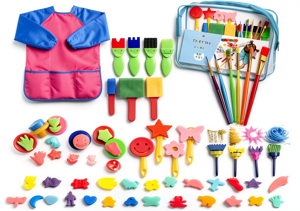 YZNlife sponge painting brushes arranged by color and shape