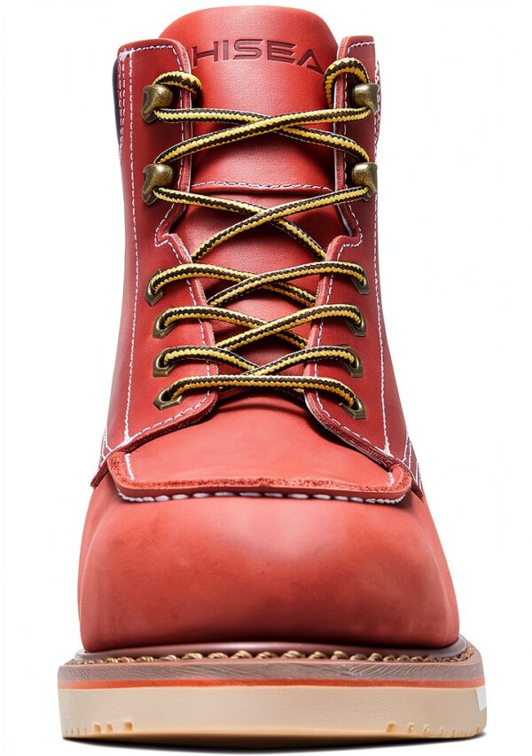 NINGO Mens Work Boots Leather Steel Toe Safety Construction-7