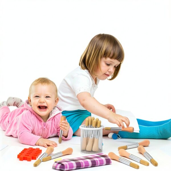 Sinload Kids Paint Brushes Wooden Handle Art Set Toddlers-4