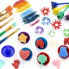 YZNlife Kids Sponge Painting Brushes Plastic Multicolor Set-4